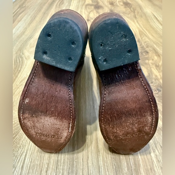 Old West Turquoise Children's Girl Leather Snip Toe 8in Cowboy Boots Size 13 EUC - Picture 4 of 7